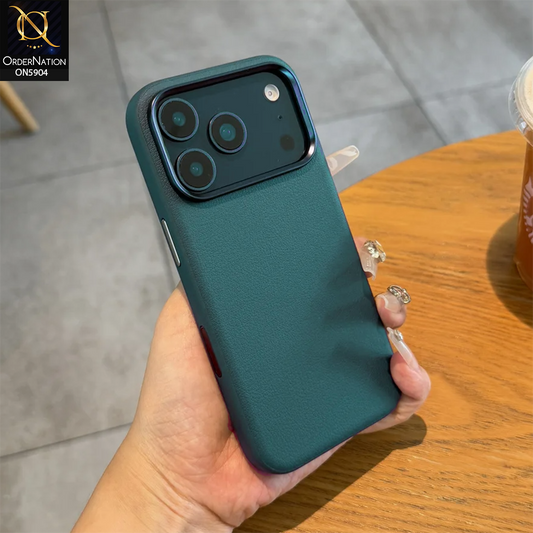 iPhone 17 Pro Max Cover - Blue - New Premium Quality Leather Textured Case With Metal Camera Ring