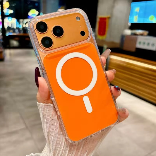 iPhone 17 Pro Max Cover - Orange - Shockproof Hybrid Protective Cover Magnetic Charging Compatible