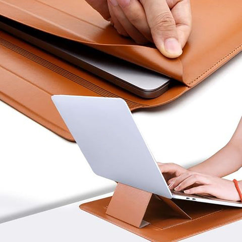 WIWU Skin Pro Smart Stand Leather Sleeve 13 inch - Brown