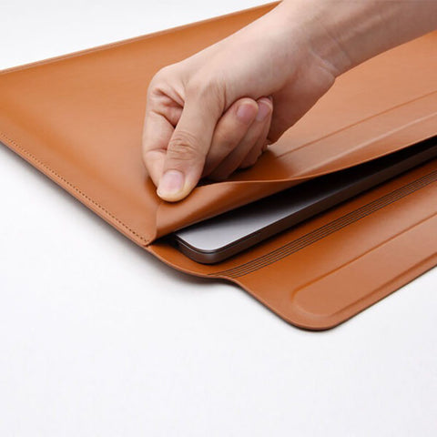 WIWU Skin Pro Smart Stand Leather Sleeve 13 inch - Brown