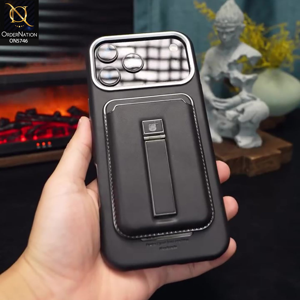 iPhone 17 Pro Max Cover - Black - New Premium RimbMax High Quality Leather  Case With Premium Quality Magnatic Card Holding Options And KickStand