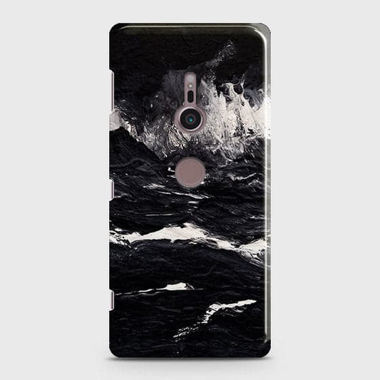 Sony Xperia XZ3 Cover - Black Ocean Marble Trendy Printed Hard Case with Life Time Colors Guarantee  b-71 ( Fast Delivery )
