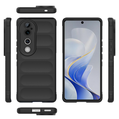 Vivo V40 Cover - Black - New Flexible TPU Mobile Phone Back Cover Scratch Proof Phone Protective Case