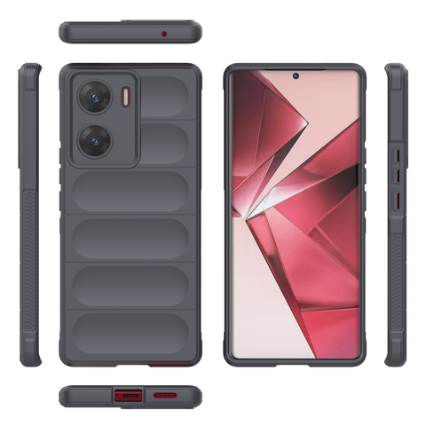 Vivo Y200 5G Cover - Gray - New Flexible TPU Mobile Phone Back Cover Scratch Proof Phone Protective Case