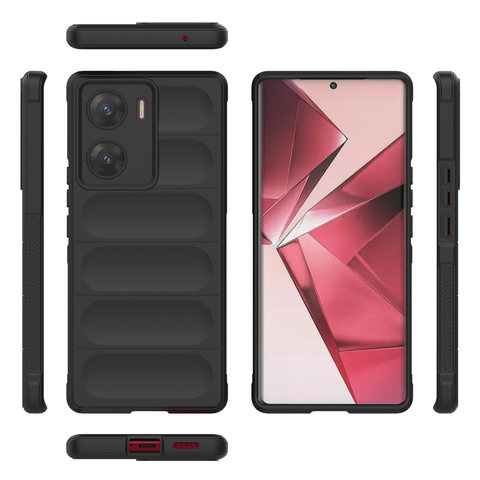 Vivo V29e Cover - Black - New Flexible TPU Mobile Phone Back Cover Scratch Proof Phone Protective Case