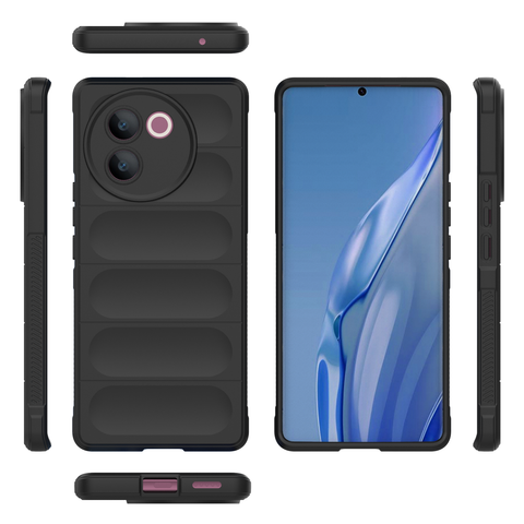 Vivo V30e Cover - Black - New Flexible TPU Mobile Phone Back Cover Scratch Proof Phone Protective Case
