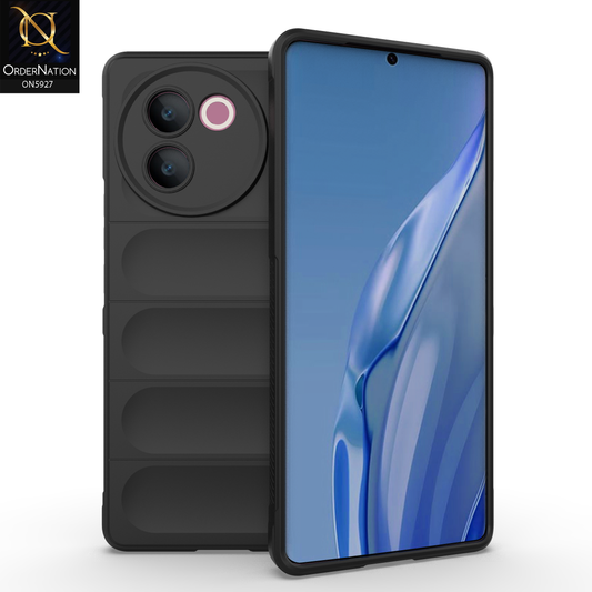 Vivo V30e Cover - Black - New Flexible TPU Mobile Phone Back Cover Scratch Proof Phone Protective Case