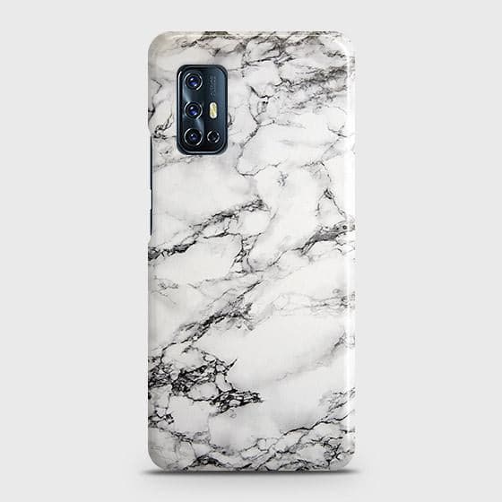Vivo V19 Neo Cover - Matte Finish - Trendy Mysterious White Marble Printed Hard Case with Life Time Colors Guarantee ( Fast Delivery )