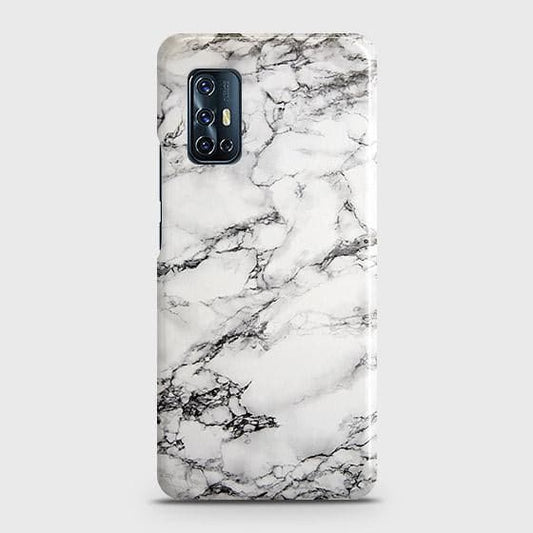 Vivo V19 Neo Cover - Matte Finish - Trendy Mysterious White Marble Printed Hard Case with Life Time Colors Guarantee ( Fast Delivery )