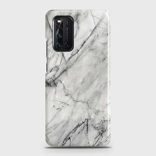 Vivo V19 Cover - Matte Finish - Trendy White Marble Printed Hard Case with Life Time Colors Guarantee ( Fast delivery )