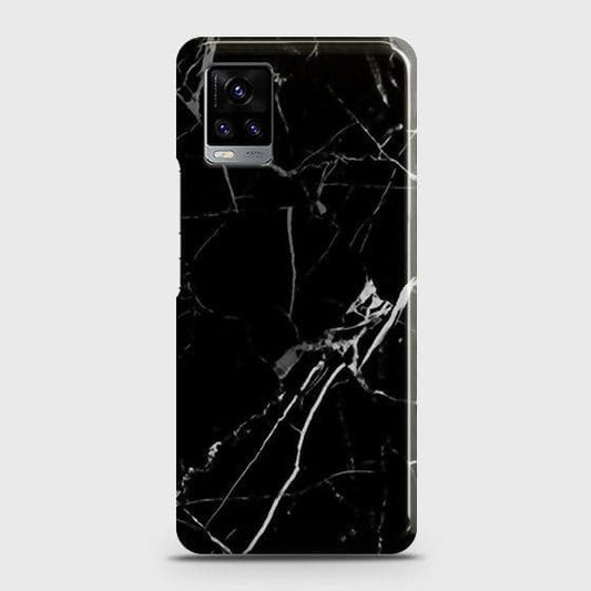 Vivo V20 Cover - Black Modern Classic Marble Printed Hard Case with Life Time Colors Guarantee ( Fast Delivery )
