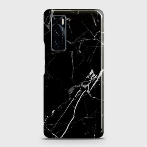 Vivo V20 SE Cover - Black Modern Classic Marble Printed Hard Case with Life Time Colors Guarantee ( Fast Delivery )