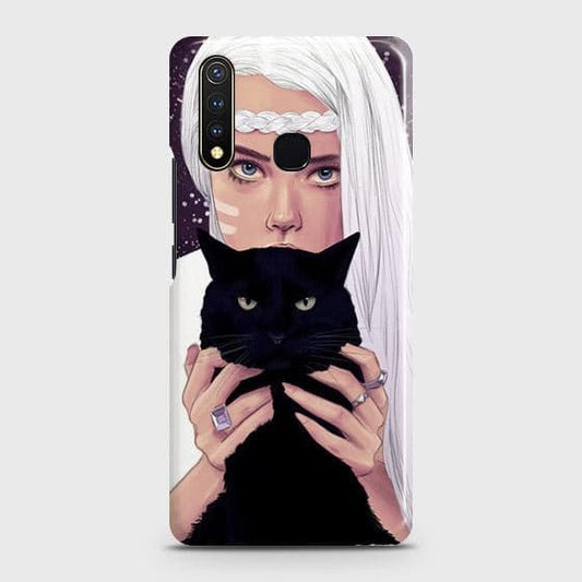 Vivo Y19 Cover - Trendy Wild Black Cat Printed Hard Case with Life Time Colors Guarantee ( Fast Delivery )