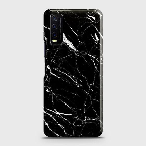 Vivo Y20i Cover - Trendy Black Marble Printed Hard Case with Life Time Colors Guarantee ( Fast Delivery )