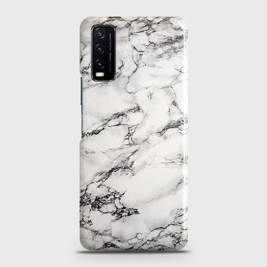 Vivo Y12a Cover - Matte Finish - Trendy Mysterious White Marble Printed Hard Case with Life Time Colors Guarantee ( Fast Delivery )