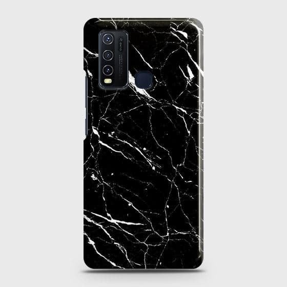 Vivo Y50 Cover - Trendy Black Marble Printed Hard Case with Life Time Colors Guarantee (Fast Delivery)