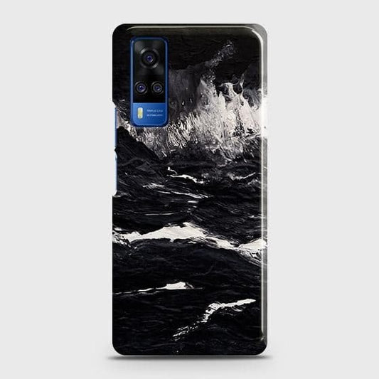 Vivo Y51s Cover - Black Ocean Marble Trendy Printed Hard Case with Life Time Colors Guarantee b59 ( Fast Delivery )