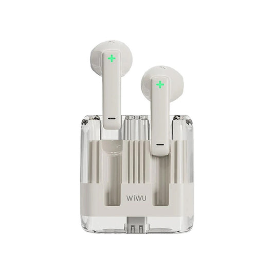 WiWU T21 TWS Crystal Wireless Stereo Earbuds - White