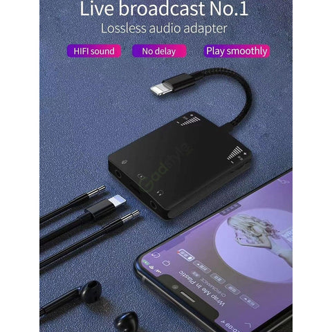Wiwu 3 in 1 Lightning Live Broadcast Adapter - Black