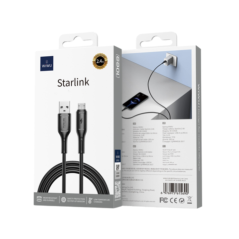 WIWU WI-C042e USB TO MICRO - Black