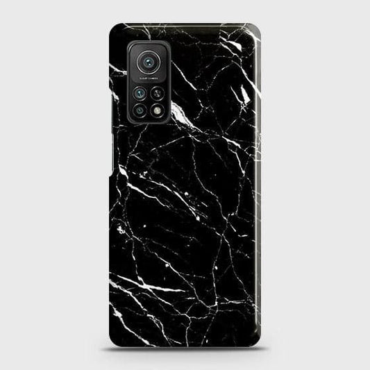 Xiaomi Mi 10T Cover - Trendy Black Marble Printed Hard Case with Life Time Colors Guarantee ( Fast Delivery  )
