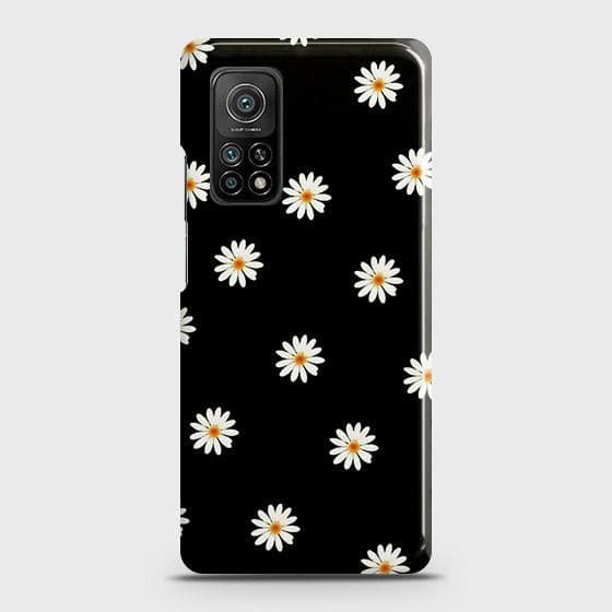 Xiaomi Redmi K30S Cover - Matte Finish - White Bloom Flowers with Black Background Printed Hard Case with Life Time Colors Guarantee