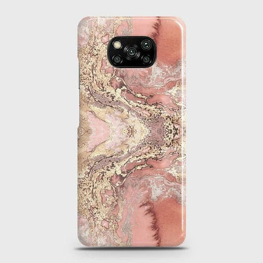 Xiaomi Poco X3 Cover - Trendy Chic Rose Gold Marble Printed Hard Case with Life Time Colors Guarantee B59 ( Fast Delivery )