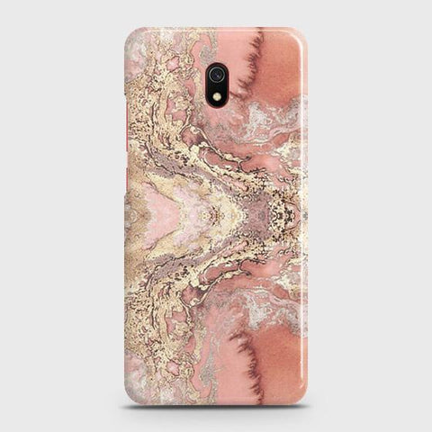 Xiaomi Redmi 8A Cover - Trendy Chic Rose Gold Marble Printed Hard Case with Life Time Colors Guarantee(2) ( Fast Delivery )