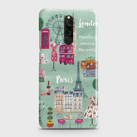 Xiaomi Redmi 8 Cover - Matte Finish - London, Paris, New York ModernPrinted Hard Case with Life Time Colors Guarantee (Fast Delivery)