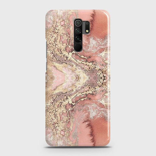 Xiaomi Redmi 9 Cover - Trendy Chic Rose Gold Marble Printed Hard Case with Life Time Colors Guarantee (Fast Delivery)