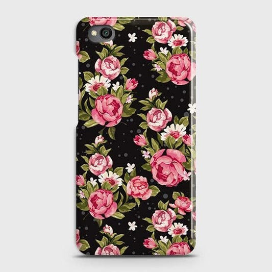 Xiaomi Redmi Go Cover - Trendy Pink Rose Vintage Flowers Printed Hard Case with Life Time Colors Guarantee b49 ( Fast Delivery )