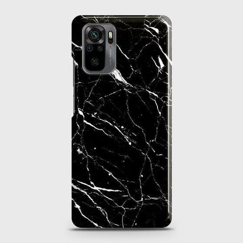 Xiaomi Redmi Note 10 4G Cover - Trendy Black Marble Printed Hard Case with Life Time Colors Guarantee ( Fast Delivery )