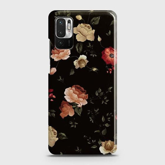 Xiaomi Redmi Note 10 5G Cover - Matte Finish - Dark Rose Vintage Flowers Printed Hard Case with Life Time Colors Guarantee ( Fast Delivery )