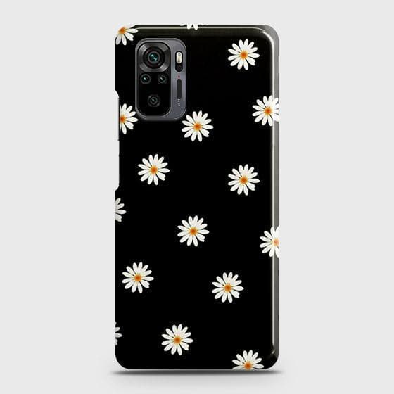 Xiaomi Redmi Note 10 Pro Max Cover - Matte Finish - White Bloom Flowers with Black Background Printed Hard Case with Life Time Colors Guarantee b55 ( Fast Delivery )