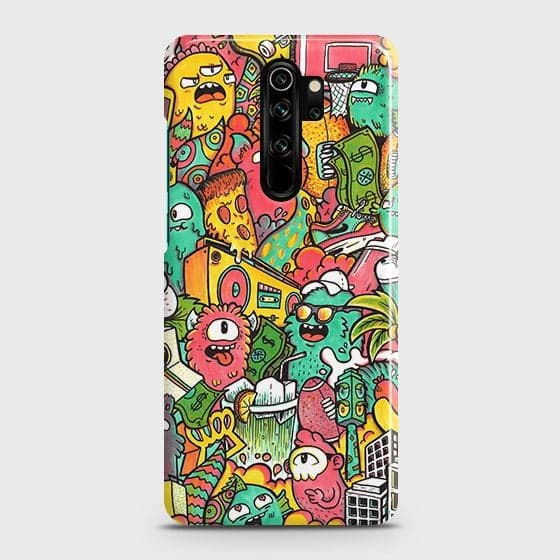 Xiaomi Redmi Note 8 Pro Cover - Matte Finish - Candy Colors Trendy Sticker Collage Printed Hard Case with Life Time Colors Guarantee ( Fast Delivery )