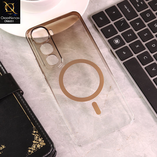 Vivo Y400 Cover - Brown - New Gradient Crystal Clear MagSafe Phone Case – Luxury Semi-Transparent Cover