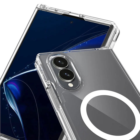 Samsung Galaxy Z Fold 8 Cover - Transparent - ONation Crystal Series - Premium Quality Clear Case No Yellowing Back With Smart Shockproof Cushions