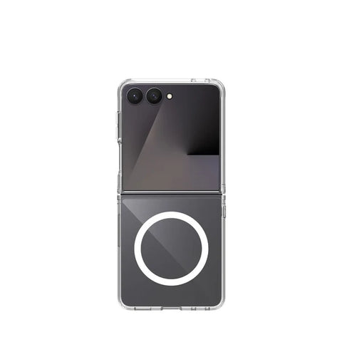 Samsung Galaxy Z Flip 8 Cover - Transparent - ONation Crystal Series - Premium Quality Clear Case No Yellowing Back With Smart Shockproof Cushions