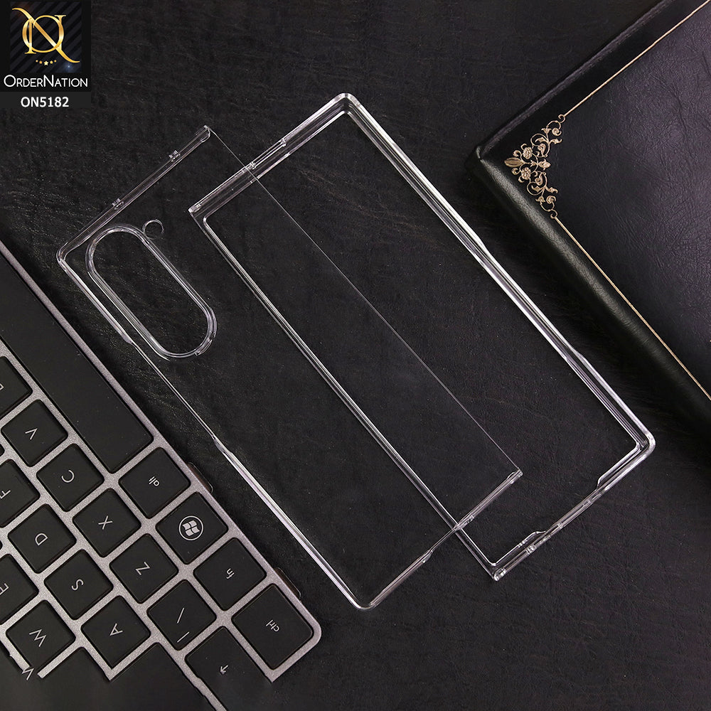 Samsung Galaxy Z Fold 6 - Transparent - Hard Thin [Scratch-Resistant] Drop Premium PC Protection Shockproof Case