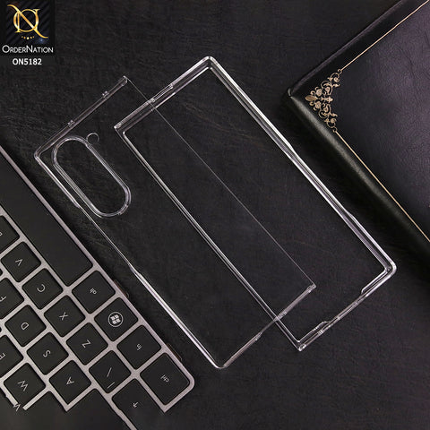 Samsung Galaxy Z Fold 6 - Transparent - Hard Thin [Scratch-Resistant] Drop Premium PC Protection Shockproof Case