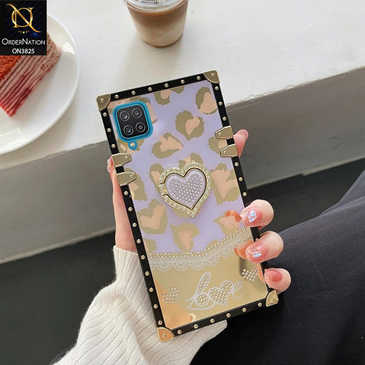 Samsung Galaxy M32  Cover - Design3 - Heart Bling Diamond Glitter Soft TPU Trunk Case With Ring Holder