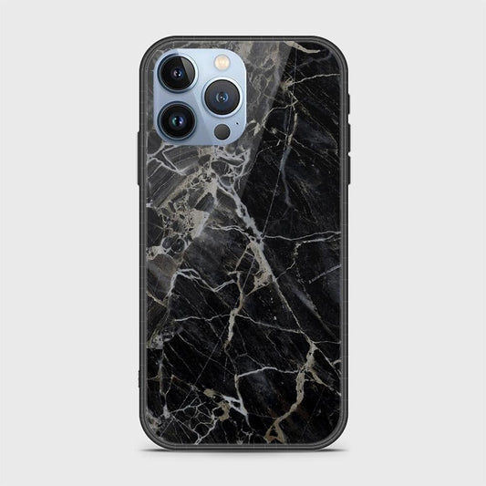 iPhone 13 Pro Cover - Black Marble Series - D376 - HQ Ultra Shine Premium Infinity Glass Soft Silicon Borders Case ( Fast Delivery )