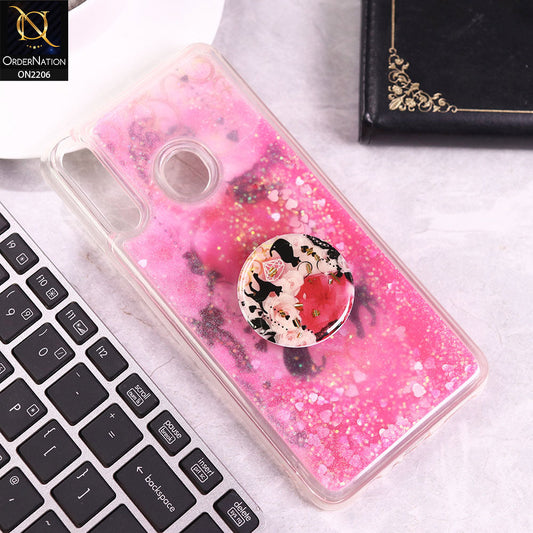 Samsung Galaxy A20s Cover - Design 48 - New Elegant Liquid Glitter Soft Borders Case With  Holder