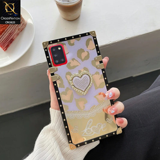 Samsung Galaxy A31  Cover - Design3 - Heart Bling Diamond Glitter Soft TPU Trunk Case With Ring Holder