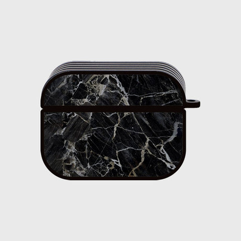 Apple Airpods Pro 2 ( 2nd Gen ) Cover - Black Marble Series - Silicon Airpods Case