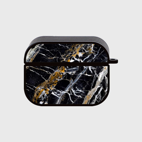 Apple Airpods Pro 2 ( 2nd Gen ) Cover - Black Marble Series - Silicon Airpods Case