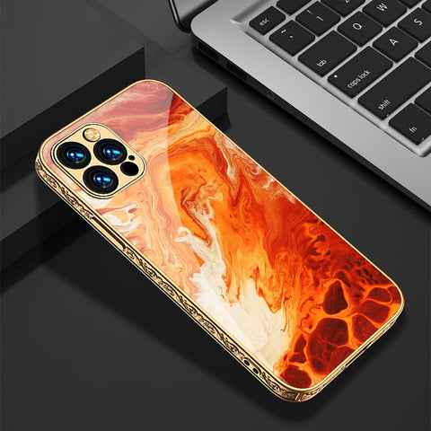 iPhone 12 Pro Cover - Mystic Marble Series - ( D20 ) HQ Ultra Shine Premium Infinity Glass Soft Silicon Borders Case ( Fast Delivery )