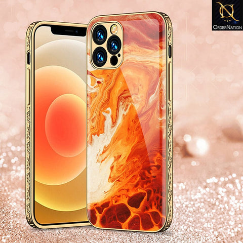 iPhone 12 Pro Cover - Mystic Marble Series - ( D20 ) HQ Ultra Shine Premium Infinity Glass Soft Silicon Borders Case ( Fast Delivery )
