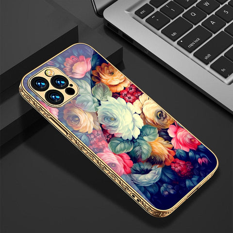 iPhone 12 Pro Cover - Floral Series 2 - D378 - HQ Ultra Shine Premium Infinity Glass Soft Silicon Borders Casee ( Fast Delivery )