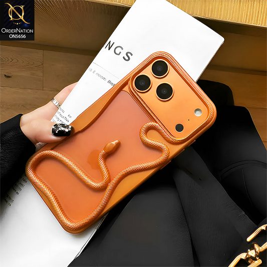iPhone 17 Pro Max Cover - Orange-  New Trendy 3D Animal Soft Case